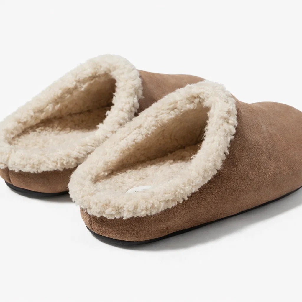 Fleece-Lined Slip-On Slippers for Women