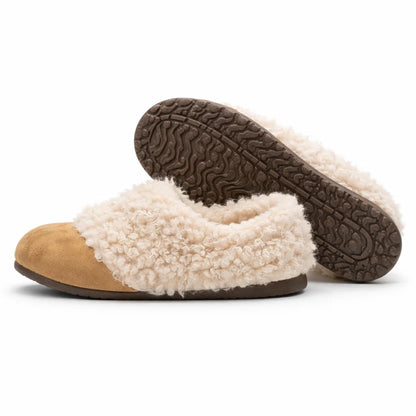 Plush Fleece Lined Slip-On Slippers for Women